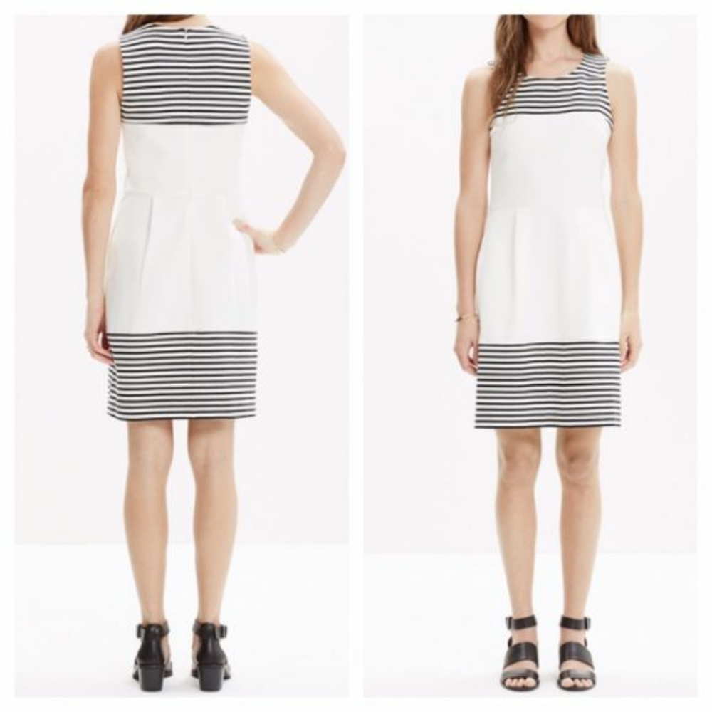Madewell Black & White Verse Dress in Stripe